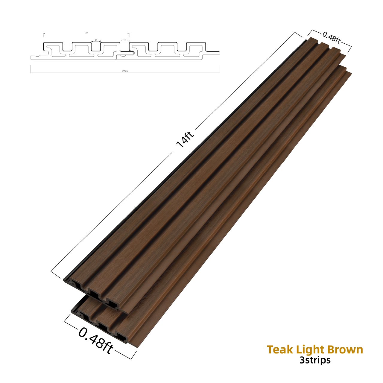 Wood Tech Siding Exterior Wall Panel - Teak Light Brown