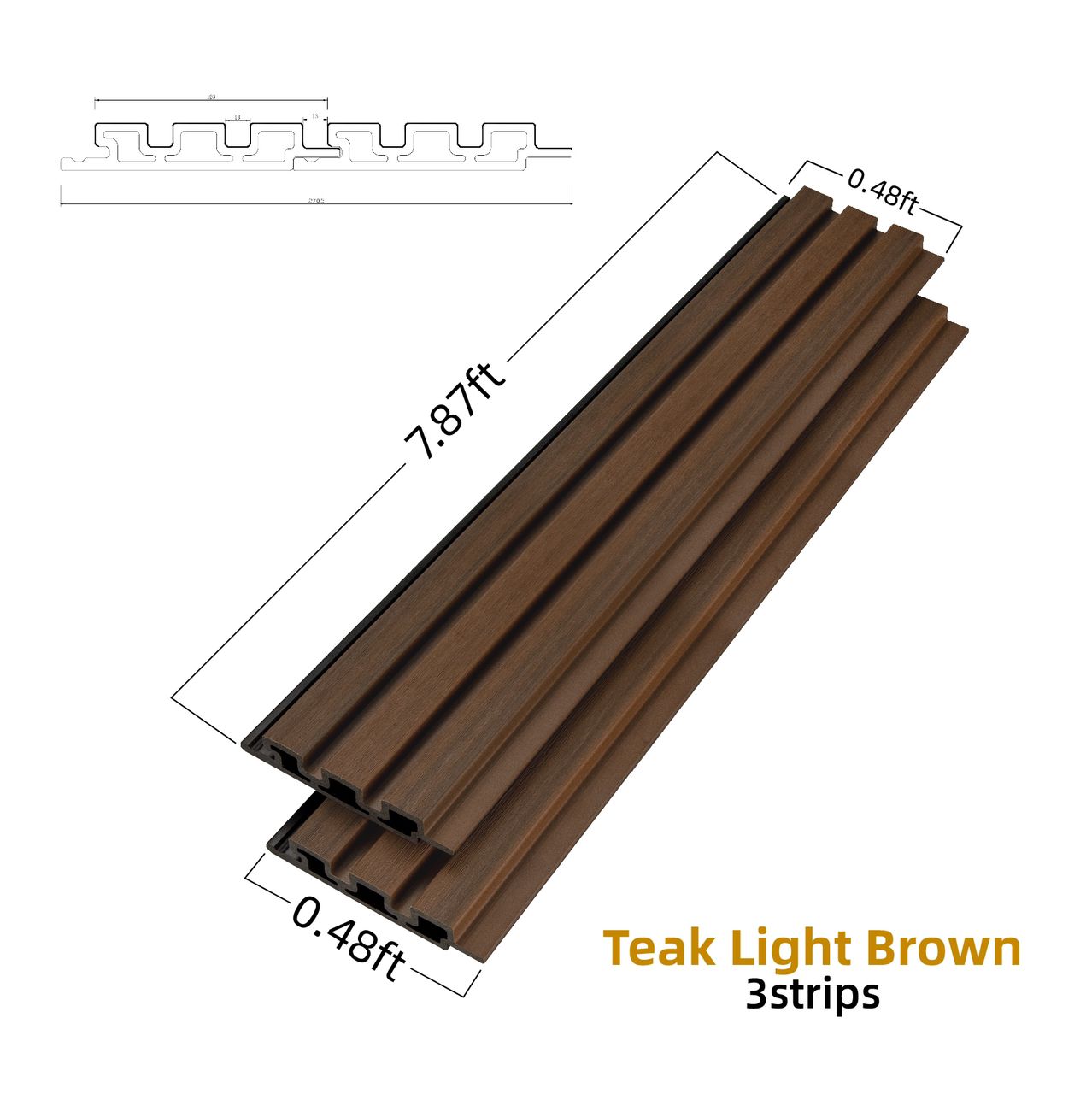 Wood Tech Siding Exterior Wall Panel - Teak Light Brown