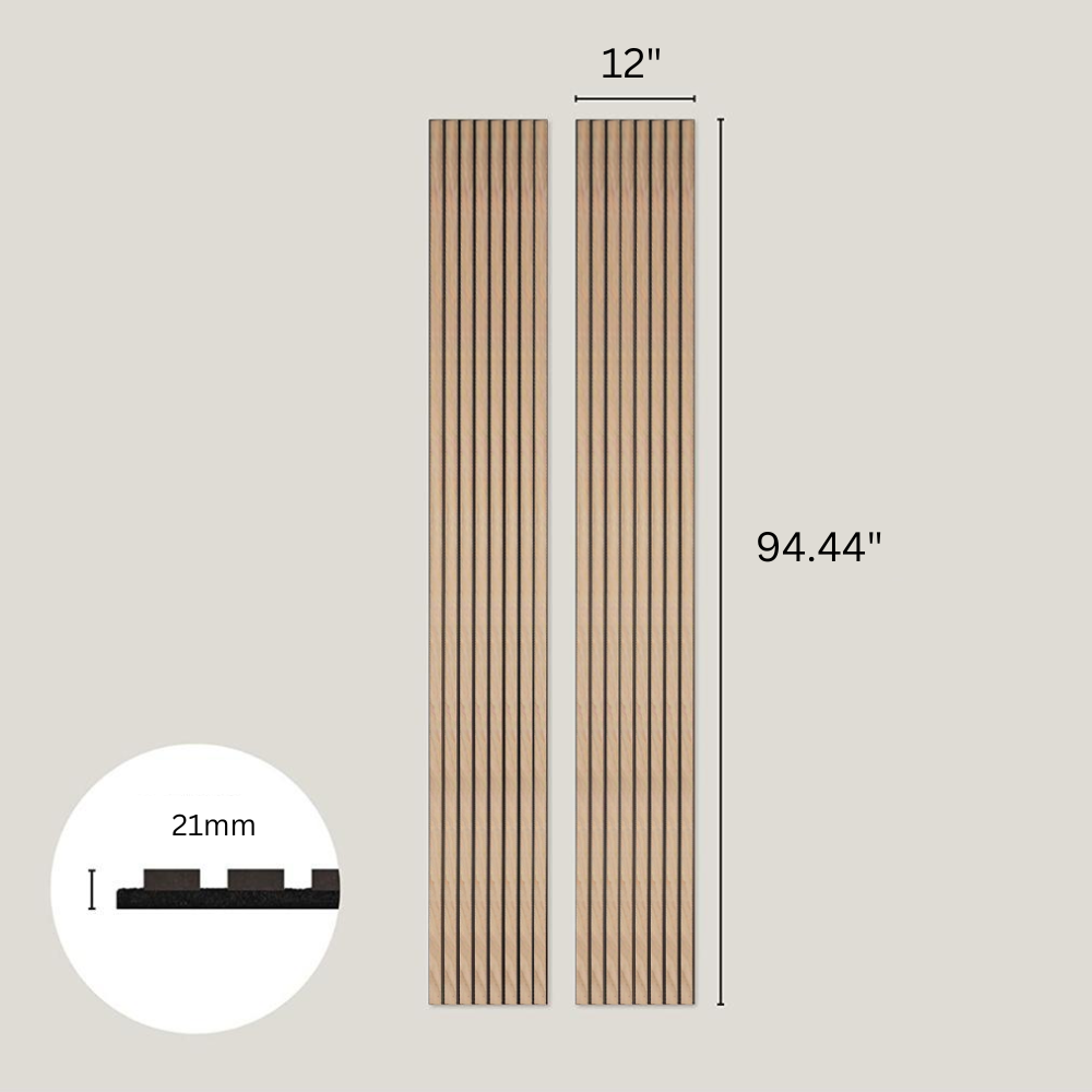 Natural Oak Acoustic Slat Wood Wall Panels - 100% Real Oak Finish