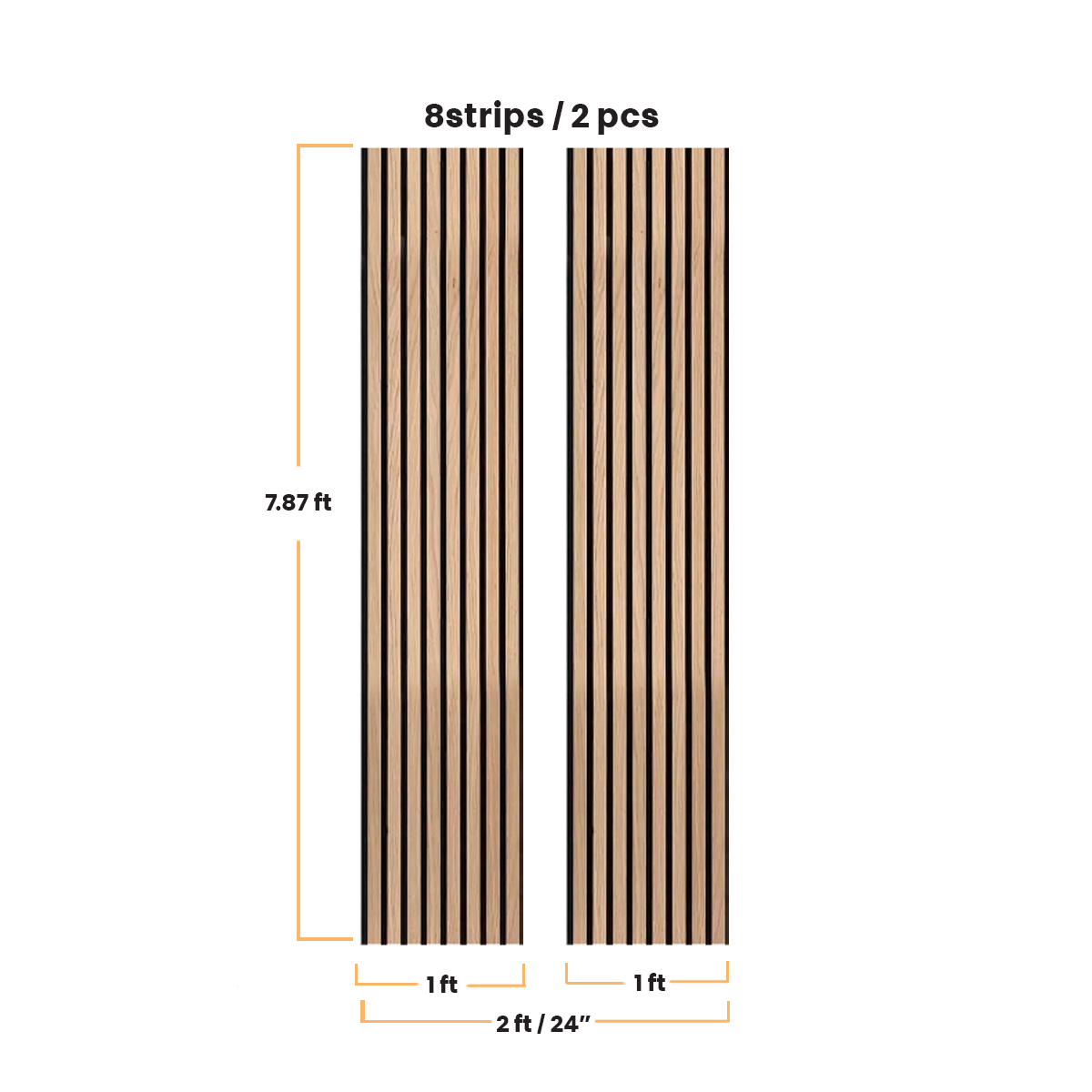 Natural Oak Acoustic Slat Wood Wall Panels - 100% Real Oak Finish
