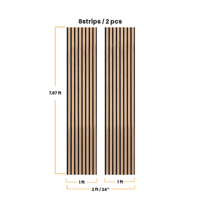 Natural Oak Acoustic Slat Wood Wall Panels - 100% Real Oak Finish