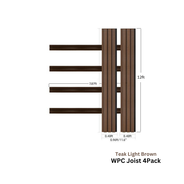 Wood Tech Exterior Siding Wall Panels (Light Teak Brown) - All Parts