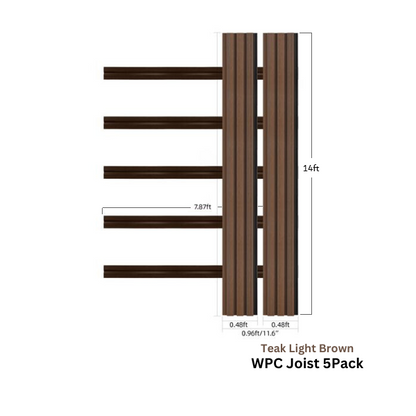Wood Tech Exterior Siding Wall Panels (Light Teak Brown) - All Parts