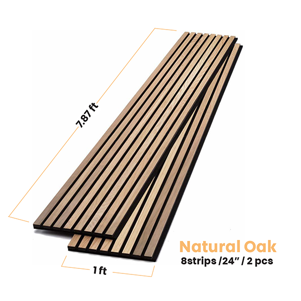 Natural Oak Acoustic Slat Wood Wall Panels - 100% Real Oak Finish