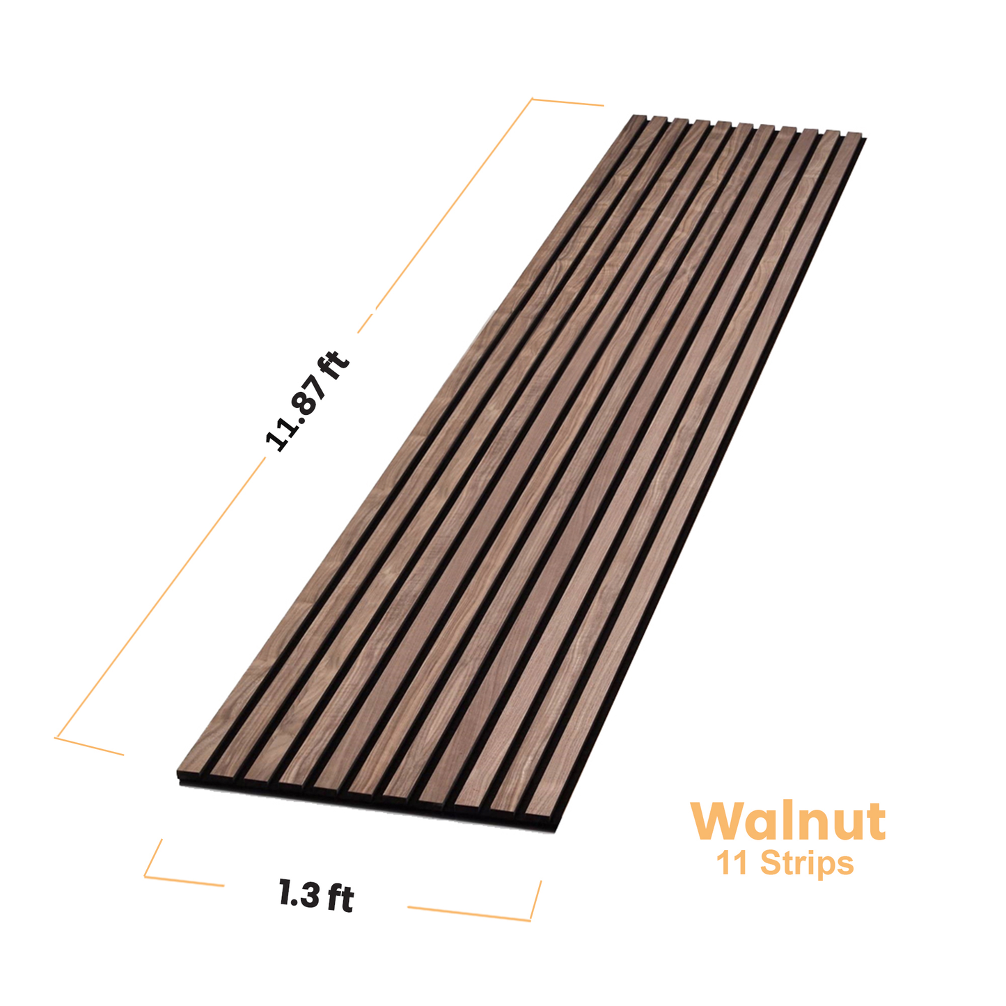Walnut Acoustic Slat Wood Wall Panels - 100% Real Oak Finish