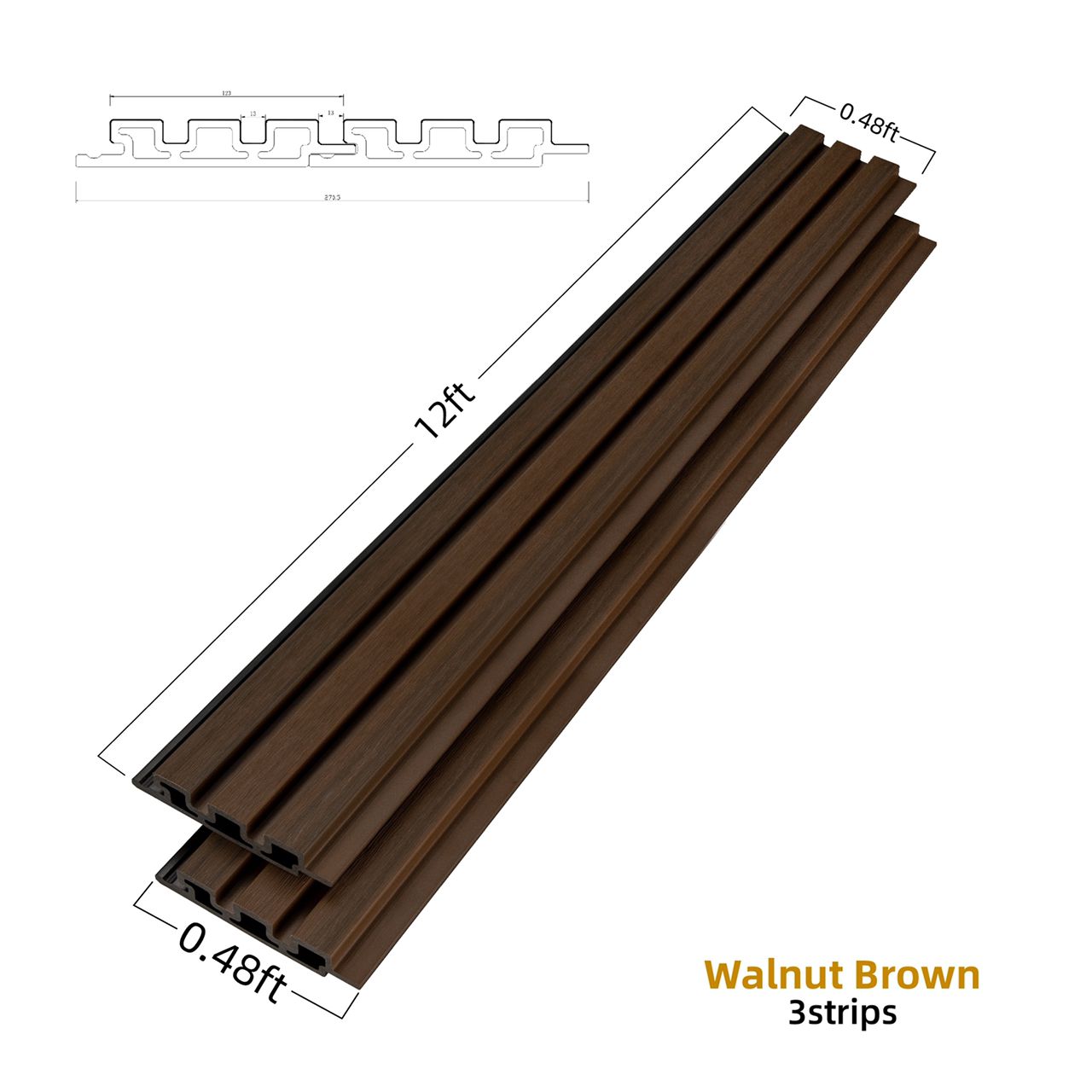Wood Tech Siding Exterior Wall Panel - Walnut Brown