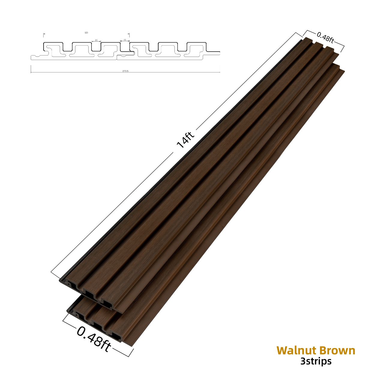 Wood Tech Siding Exterior Wall Panel - Walnut Brown