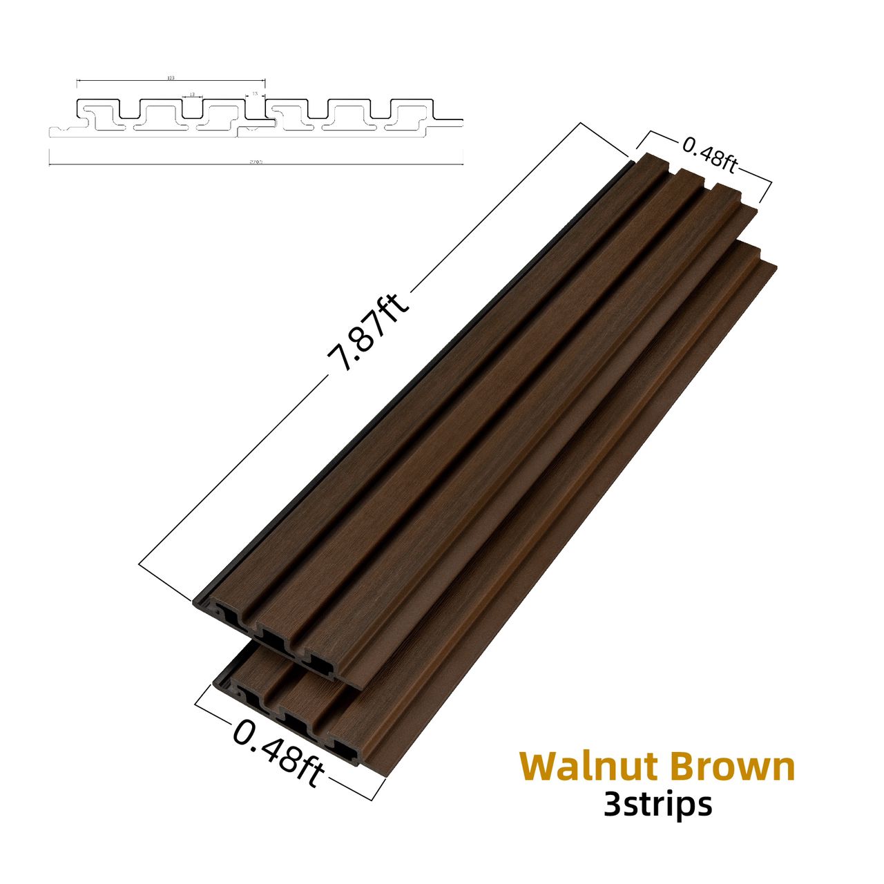 Wood Tech Siding Exterior Wall Panel - Walnut Brown