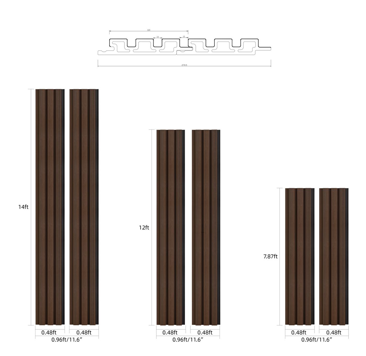Wood Tech Exterior Siding Wall Panels (Walnut Brown) - All Parts