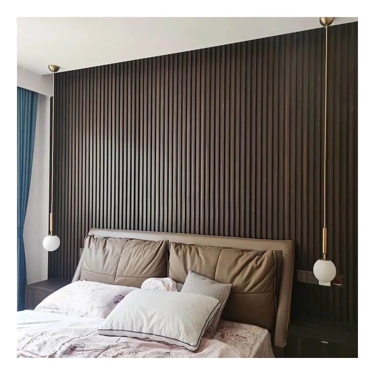 Walnut Acoustic Slat Wood Wall Panels - 100% Real Oak Finish